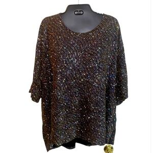 Glittery Glitz & Glam plus size top in 34w